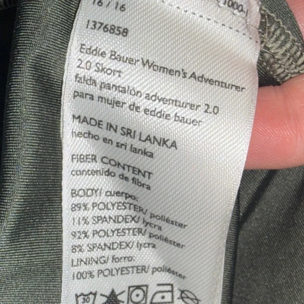 Eddie Bauer Adventurer 2.0 Skort 16‎ Green Camo Hiking Outdoor Stretch 1376858